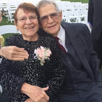 Joan and Charles at Nick's wedding.